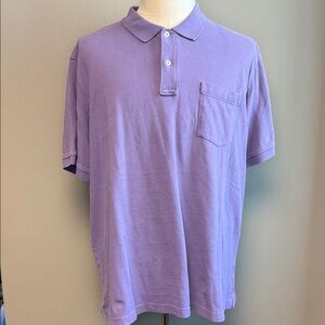 Lands’ End Polo Shirt Purple XL 100% Cotton EUC